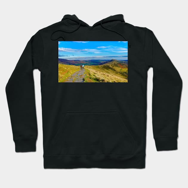 Hikers on the Great ridge, Mam Tor, Derbyshire, UK Hoodie by Itsgrimupnorth